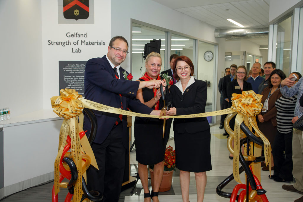 The opening of the Gelfand Strength of Materials Lab
