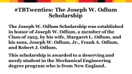 Joseph Odlum scholarship is awarded to Mechanical Engineering student