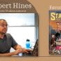Portrait of Robert Hines, Student Success Advisor, at their desk. Their favorite book, Stamped from the Beginning: A Graphic History of Racist Ideas in America, is pictured next to their portrait.
