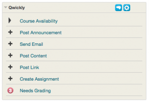 Introduced in Fall 2015, the Qwickly module will appear on your My Wentworth Blackboard page.