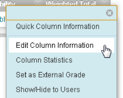 Select Edit column information from Column contextual menu