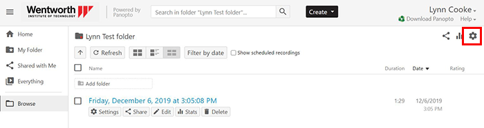 Subfolder file list showing settings, gear, icon