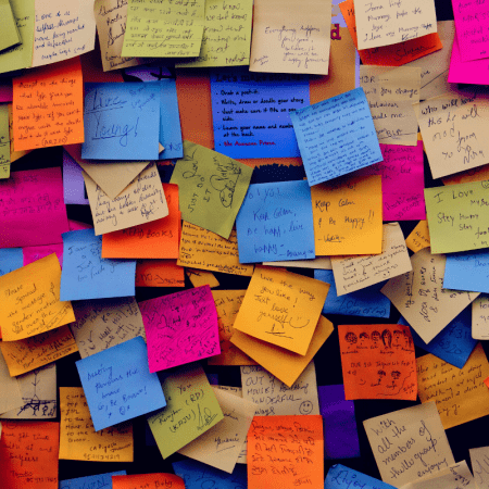 Collage of temporary sticky notes