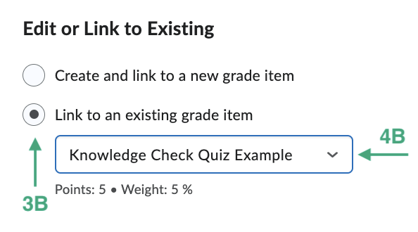 Image of the link to an existing grade item option.
