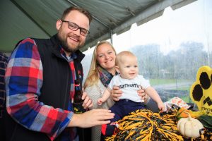 Kim Palmer, BELM, Adam Palmer, BELM, and their newborn, Lincoln, were among those who celebrated the annual Family and Alumni weekend October 13 and 14.