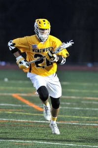 Student playing lacrosse
